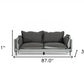 87" Dark Gray Polyester Blend Sofa With Silver Legs