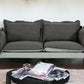 87" Dark Gray Polyester Blend Sofa With Silver Legs