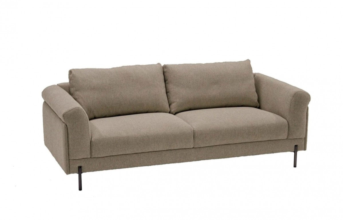 84" Beige Sofa With Black Legs