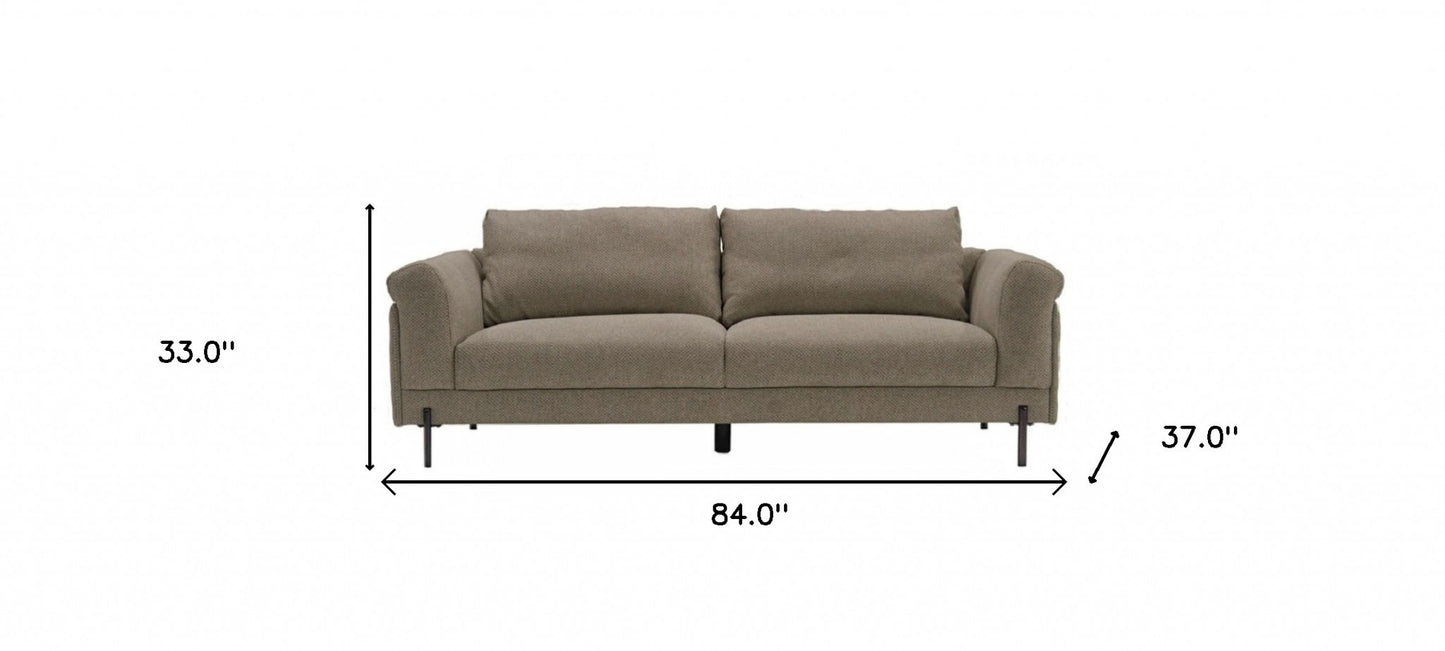 84" Beige Sofa With Black Legs