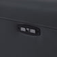 65" Gray And Black Italian Leather Power Reclining Loveseat