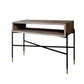 45" Gray and Black Concrete and Iron Console Table