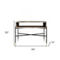 45" Gray and Black Concrete and Iron Console Table