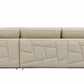 Beige Leather Reclining L Shaped Two Piece Corner Sectional