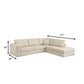 Beige Leather Reclining L Shaped Two Piece Corner Sectional