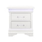 24" White Two Drawer Nightstand