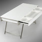 63" White Modern High Gloss Rectangular Writing Desk