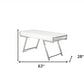 63" White Modern High Gloss Rectangular Writing Desk