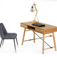 48" Oak Modern Rectangular Writing Desk With Two Drawers