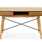 48" Oak Modern Rectangular Writing Desk With Two Drawers