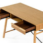48" Oak Modern Rectangular Writing Desk With Two Drawers