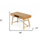 48" Oak Modern Rectangular Writing Desk With Two Drawers