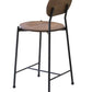 25" Brown And Black Iron Low Back Bar Height Bar Chair