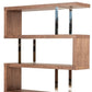 67" Walnut Manufactured Wood Four Tier Zig Zag Bookcase