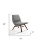 22" Grey And Walnut Solid Color Lounge Chair With Ottoman