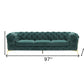 Three Piece Green Velvet Six Person Seating Set