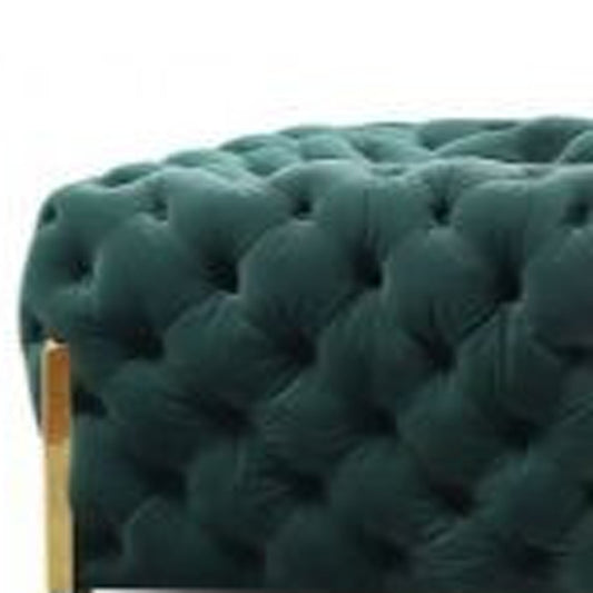 Three Piece Green Velvet Six Person Seating Set