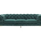 Three Piece Green Velvet Six Person Seating Set