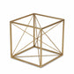 8" Gold Metal Abstract Geo Cube Sculpture