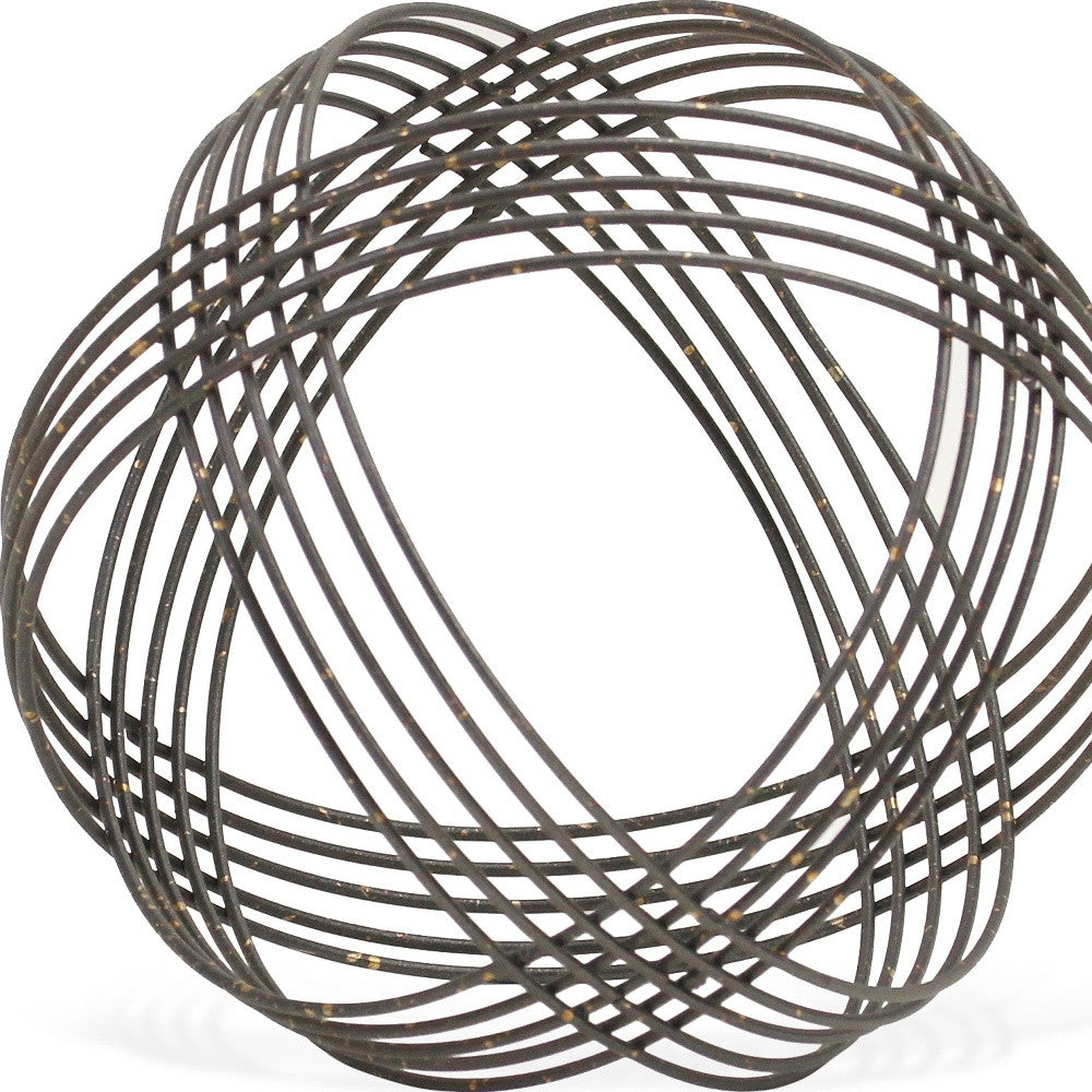 7" Gray Metal Decorative Orb