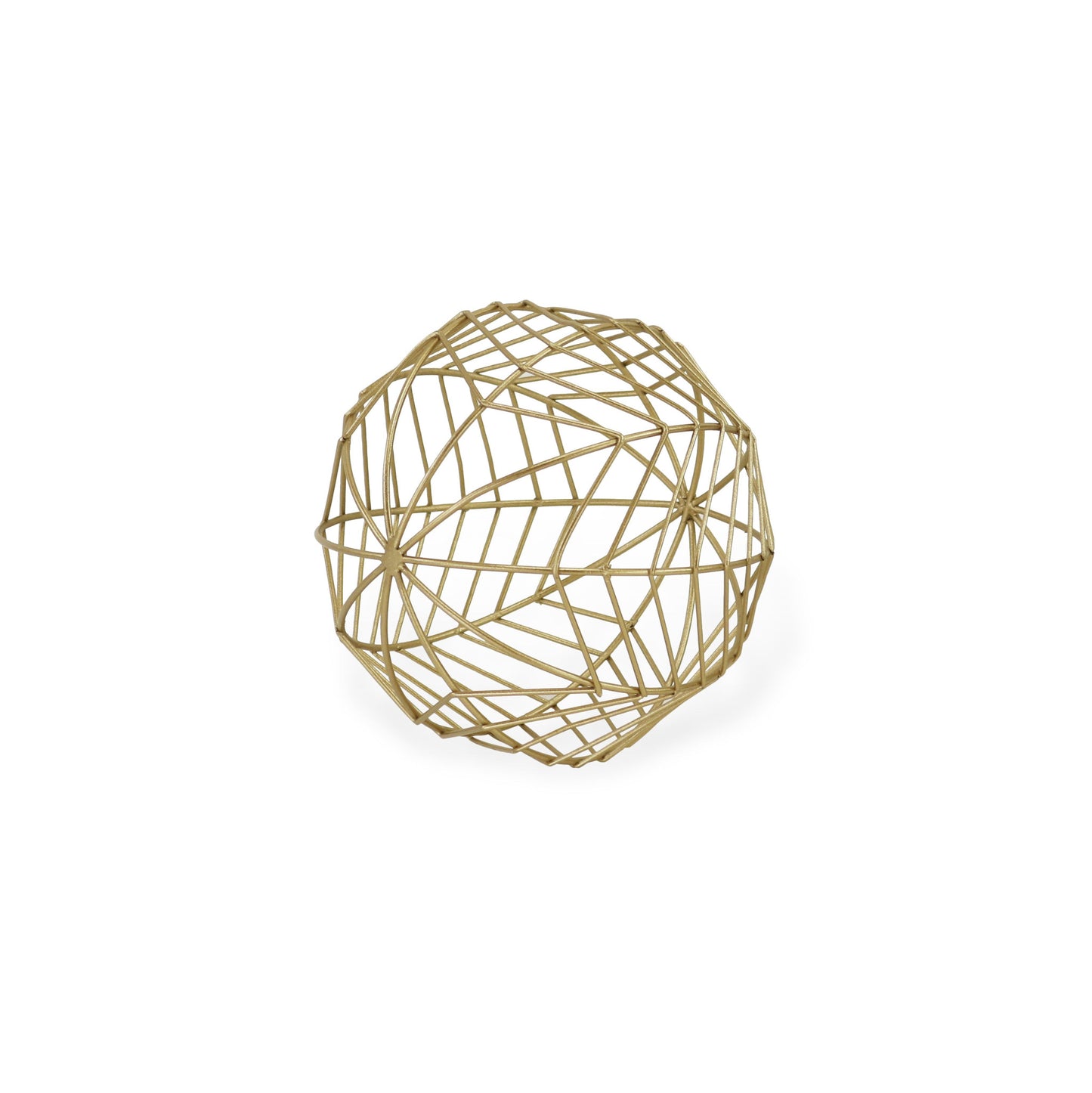 7" Gold Metal Decorative Orb