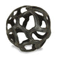 6" Natural Black Cast Iron Abstract Decorative Orb