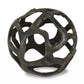 6" Natural Black Cast Iron Abstract Decorative Orb