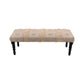 47" Cream And Black Leg Abstract Stripe and Dot Upholstery Bench