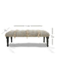 47" Cream And Black Leg Abstract Stripe and Dot Upholstery Bench