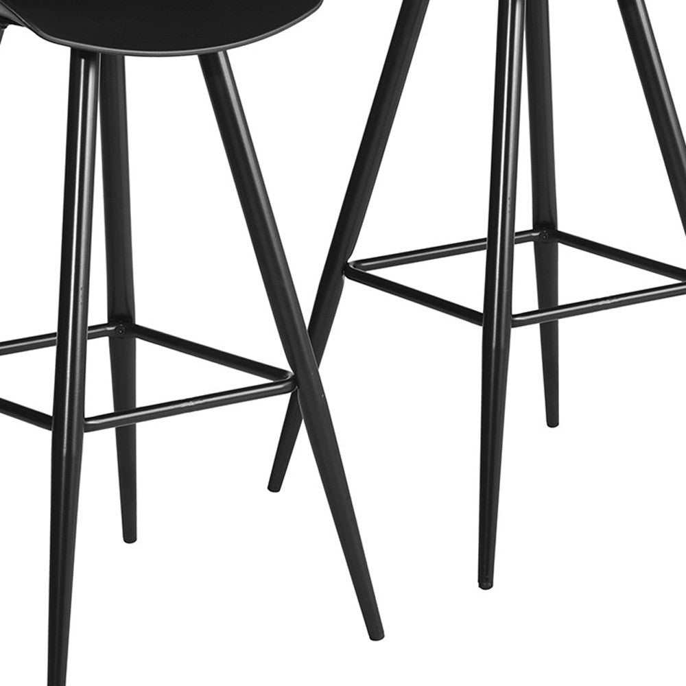 Set of Two 28" Steel Low Back Counter Height Bar Chairs