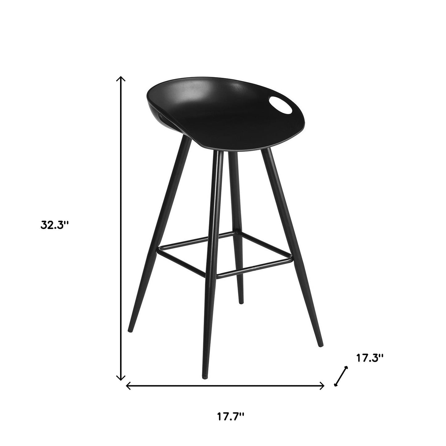 Set of Two 28" Steel Low Back Counter Height Bar Chairs