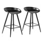 Set of Two 24" Black Steel Backless Counter Height Bar Chairs