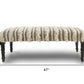 47" Cream Textural Boho Stripe Black Leg Upholstered Bench