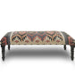 47" Brown Red and Natural Black Leg Southwest Upholstered Bench