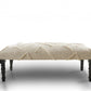 47" Cream And Black Leg Abstract Upholstered Bench