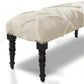 47" Cream And Black Leg Abstract Upholstered Bench