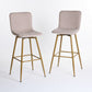 Set of Two 29" Aqua And Gold Steel Bar Height Bar Chairs