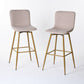 Set of Two 29" Aqua And Gold Steel Bar Height Bar Chairs