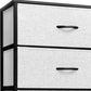 23" Gray and Black Steel and Fabric Five Drawer Double Dresser