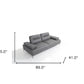 89" Light Gray Leather Convertible Sofa And Toss Pillows With Silver Legs