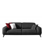 90" Dark Gray Linen Sleeper Sofa And Toss Pillows With Silver Legs