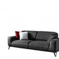 90" Dark Gray Linen Sleeper Sofa And Toss Pillows With Silver Legs