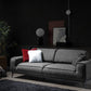 90" Dark Gray Linen Sleeper Sofa And Toss Pillows With Silver Legs