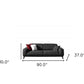 90" Dark Gray Linen Sleeper Sofa And Toss Pillows With Silver Legs