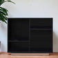 22" Black and Pink Four Tier Geometric Bookcase