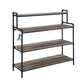 43" Brown and Black Metal Four Tier USB Bookcase