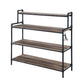 43" Brown and Black Metal Four Tier USB Bookcase