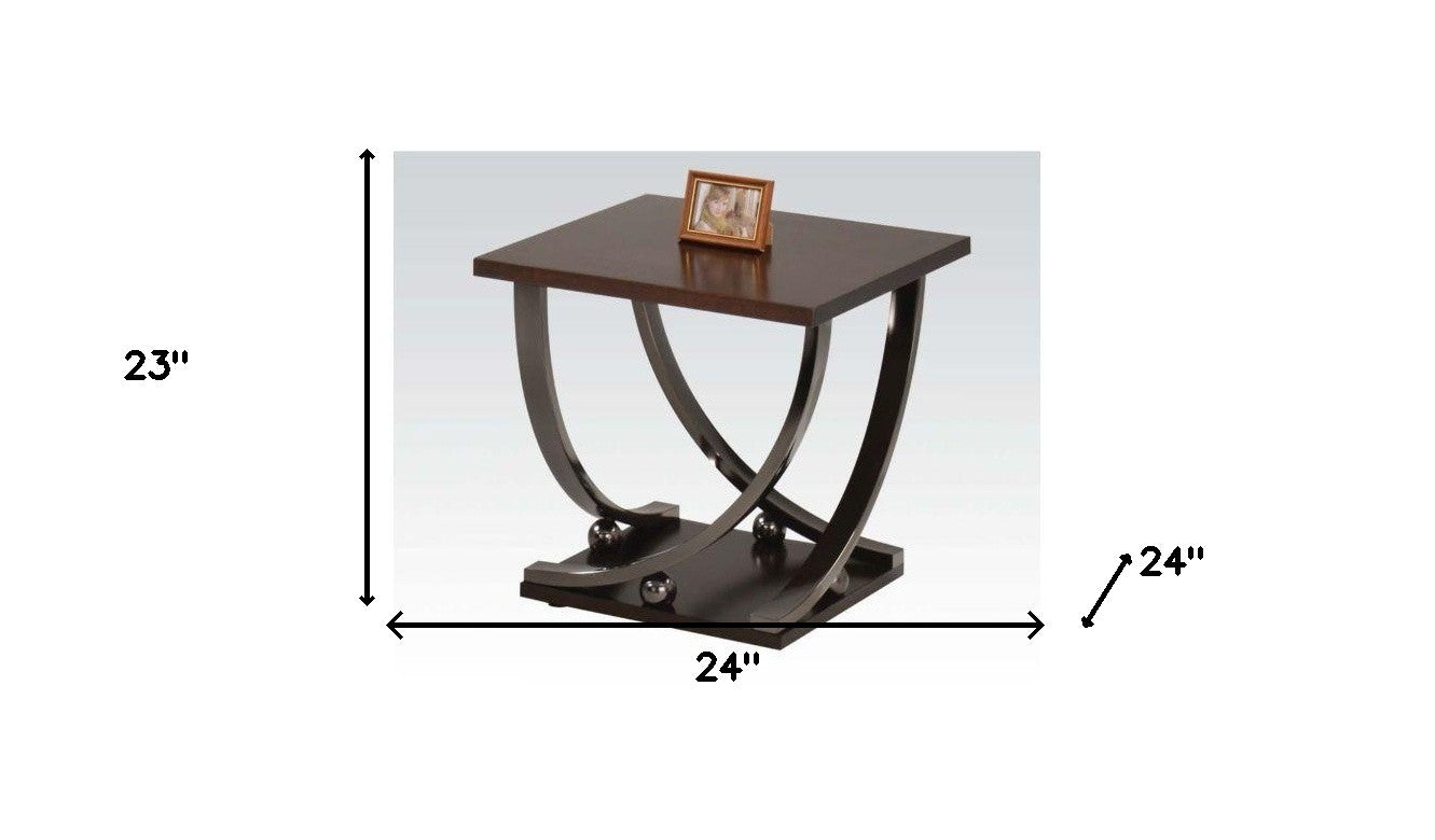 23" Black and Brown End Table