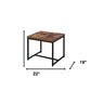 19" Black And Brown Oak Manufactured Wood And Metal End Table