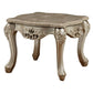 25" Champagne And Marble Marble And Solid Wood Square End Table